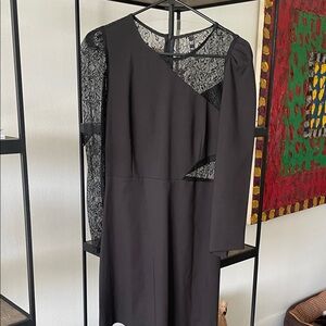 Zara Black Asymmetrical Lace Dress